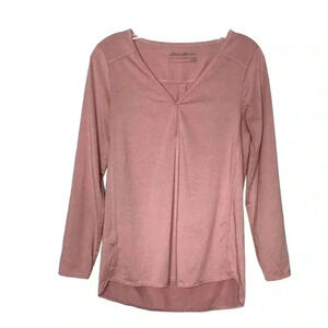 Eddie Bauer Women’s Lilac V Neck Long Sleeve Basic Top